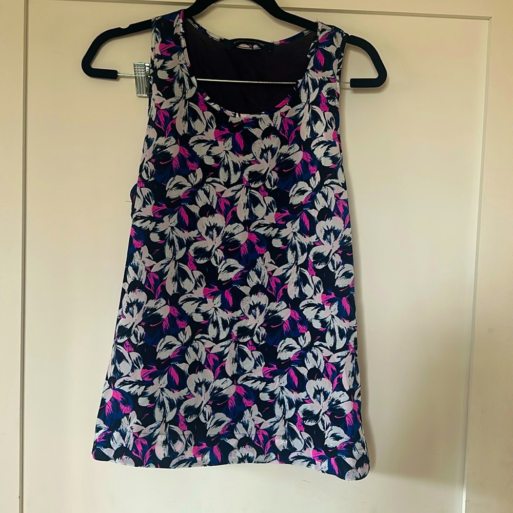 French connection. Size large. Printed tank top sheer back